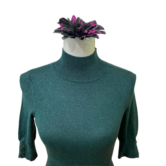 Express Design Studio Green Metallic Turtleneck Sweater – XS - Picture 4 of 12